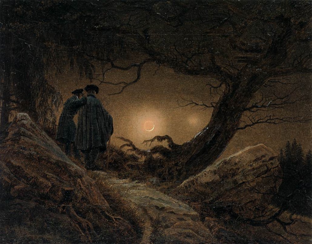 Two Men Contemplating the Moon by Caspar David Friedrich, c. 1825–30